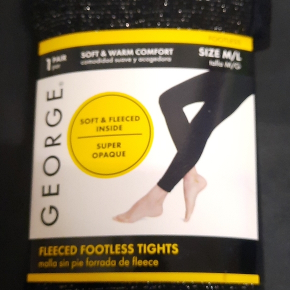 George Fleeced Footless Tights M/L - Picture 2 of 3